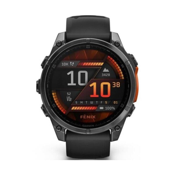Garmin fenix 8 47 mm AMOLED - Slate Gray / Black Silicone Band