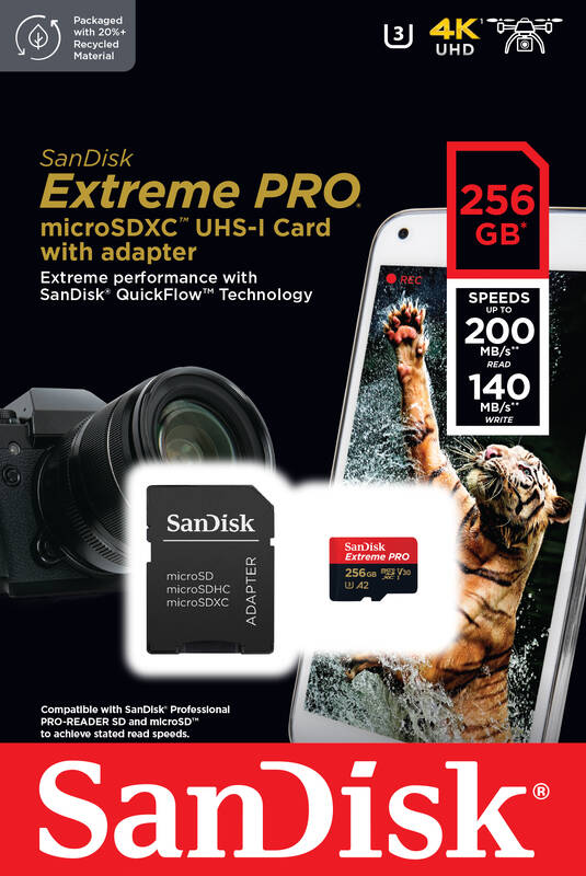 SanDisk Extreme PRO microSDXC karta 256 GB SDSQXCD-256G-GN6MA - Obrázek 3