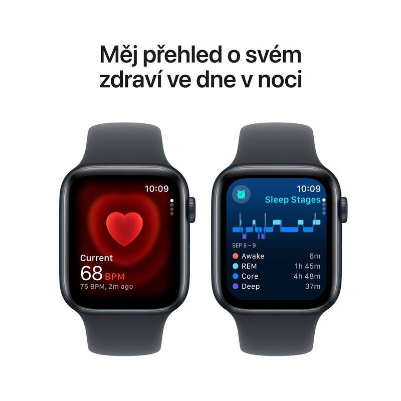 Apple Watch SE (2024) GPS 40 mm hliníkový plášť sportovní náramek Midnight M/L - Obrázek 5