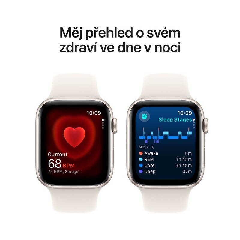 Apple Watch SE (2024) GPS 40 mm Hvězdně bílý hliník s hvězdně bílým sportovním řemínkem S/M - Obrázek 5