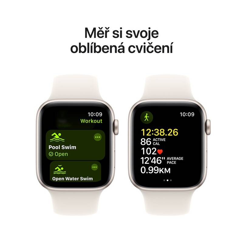 Apple Watch SE (2024) GPS 40 mm Hvězdně bílý hliník s hvězdně bílým sportovním řemínkem S/M - Obrázek 6