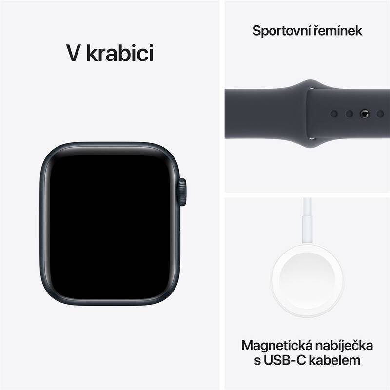 Apple Watch SE (2024) GPS 40 mm hliníkový plášť sportovní náramek Midnight M/L - Obrázek 7
