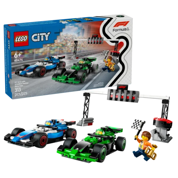LEGO® City 60474 Padok F1 s formulemi VCARB a Sauber