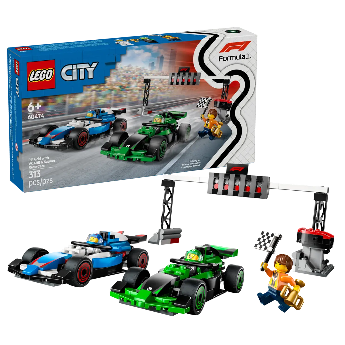 LEGO® City 60474 Padok F1 s formulemi VCARB a Sauber