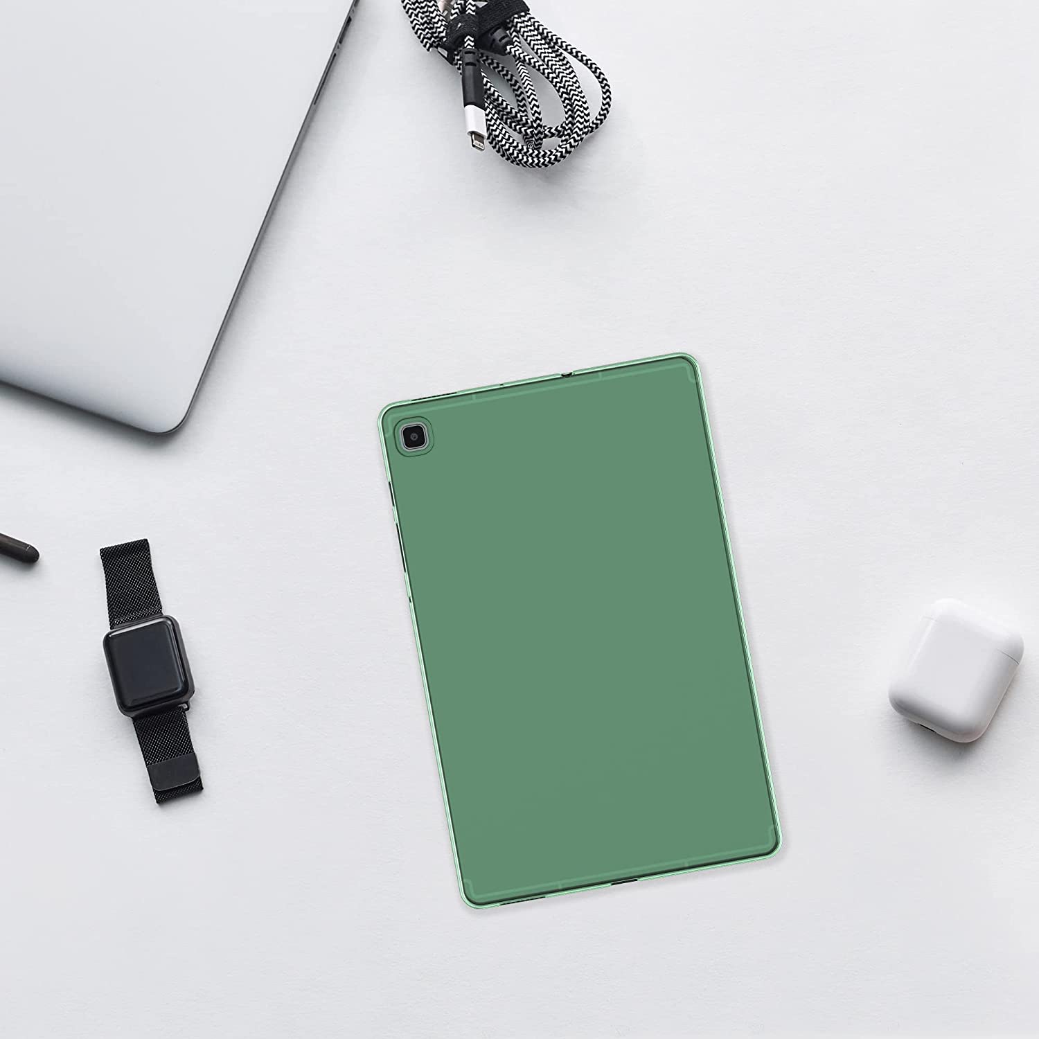 kwmobile Silikonové pouzdro průhledné Samsung Galaxy Tab S6 Lite (2022) / (2020) / (2024) - zelené - Obrázek 4