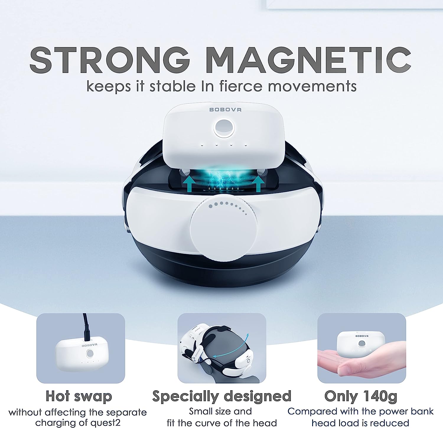 BOBOVR M2 Pro+Headstrap pro Oculus / Meta Quest 2 + baterie - Obrázek 7