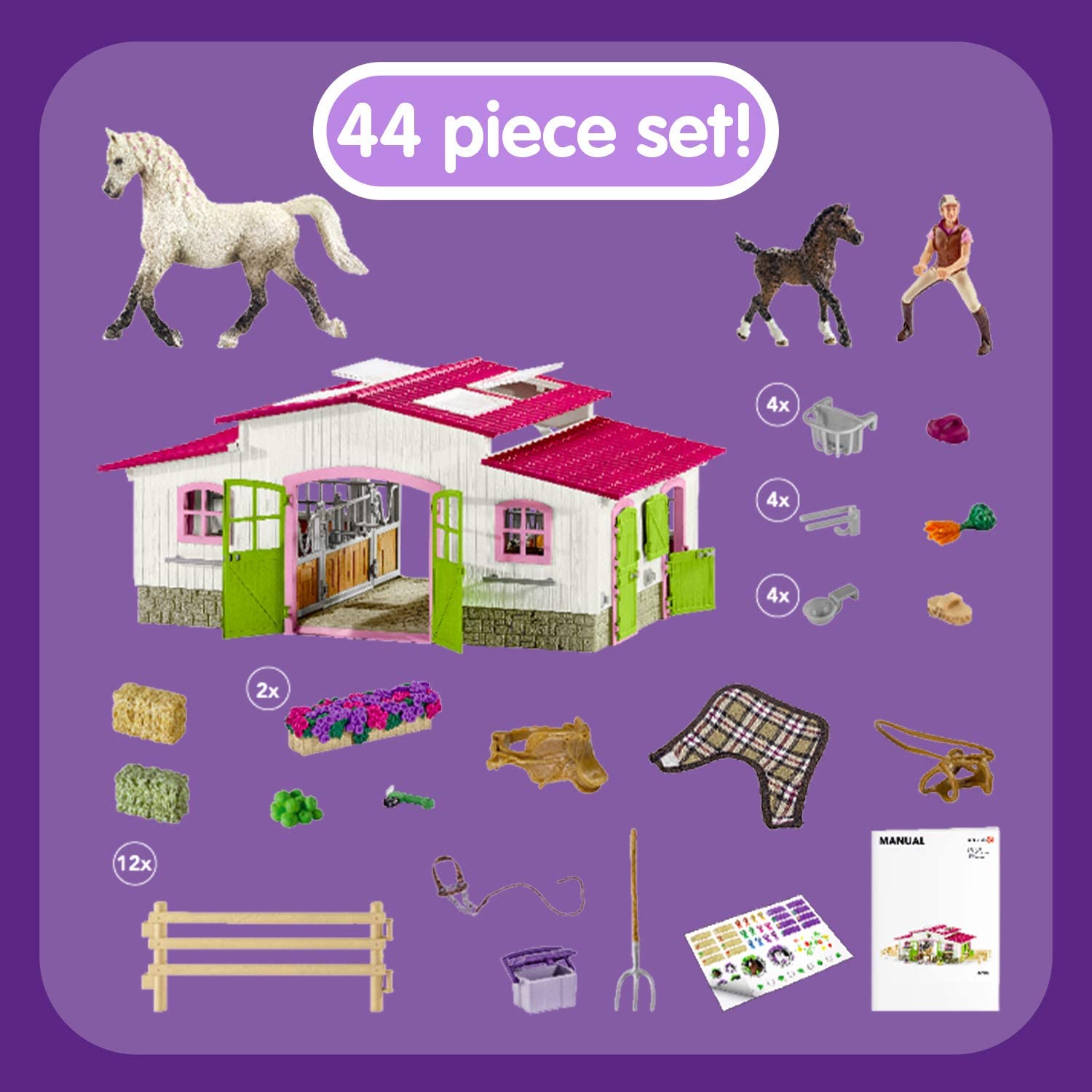 Schleich 42344 Stáj s koňmi a příslušenstvím - Obrázek 5