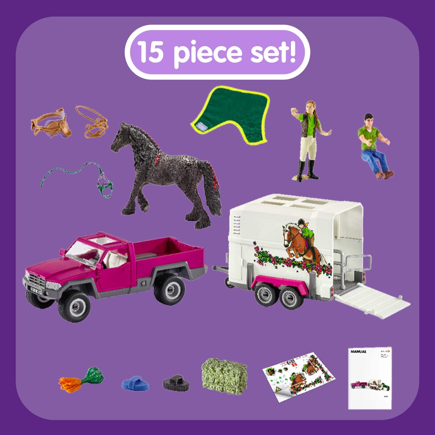 Schleich 42346 - Pick-up s přívěsem a koněm - Obrázek 3