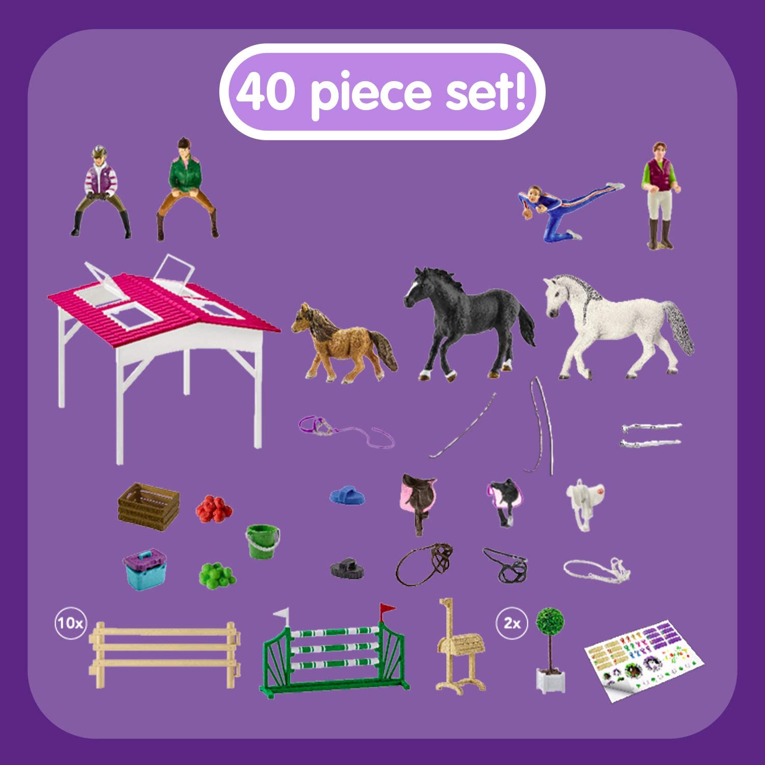 Schleich Horse Club 42389 Jezdecká škola s jezdci a koňmi - Obrázek 6