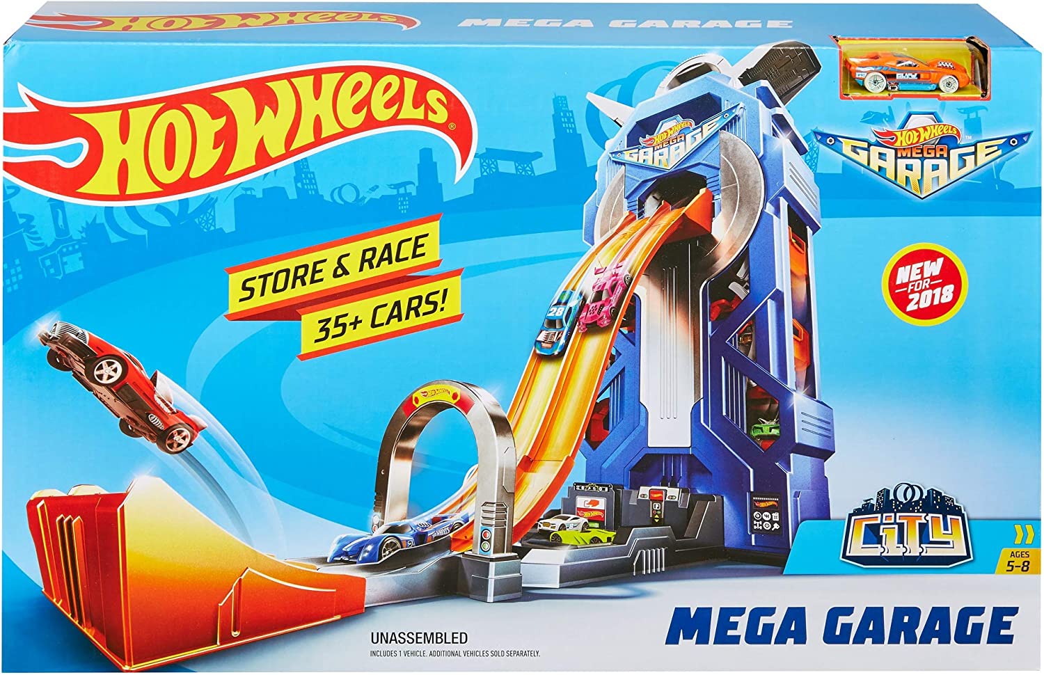 Hot Wheels city garáž se závodní dráhou