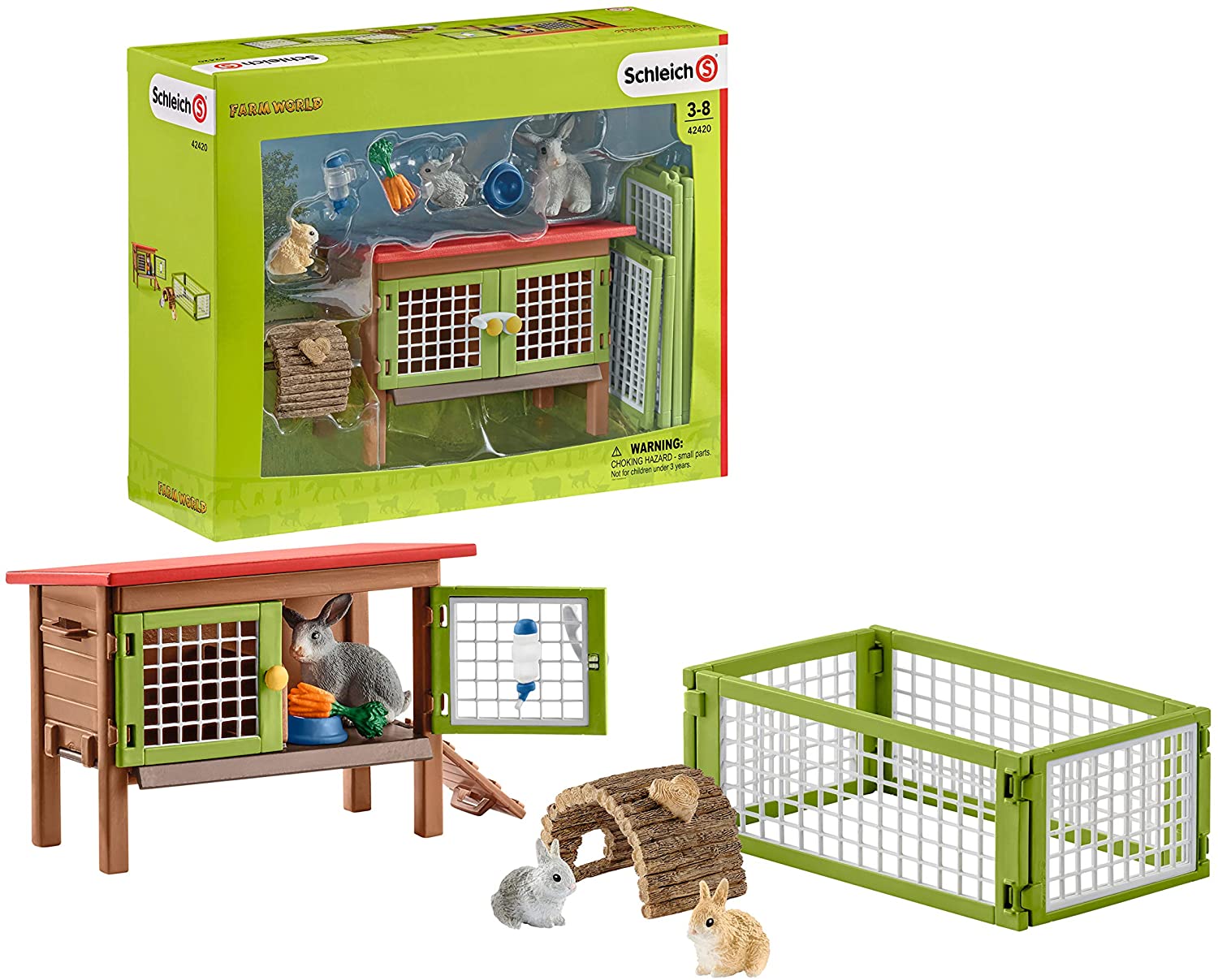 Schleich 42420 Set králíkárna se zvířátky a příslušenstvím