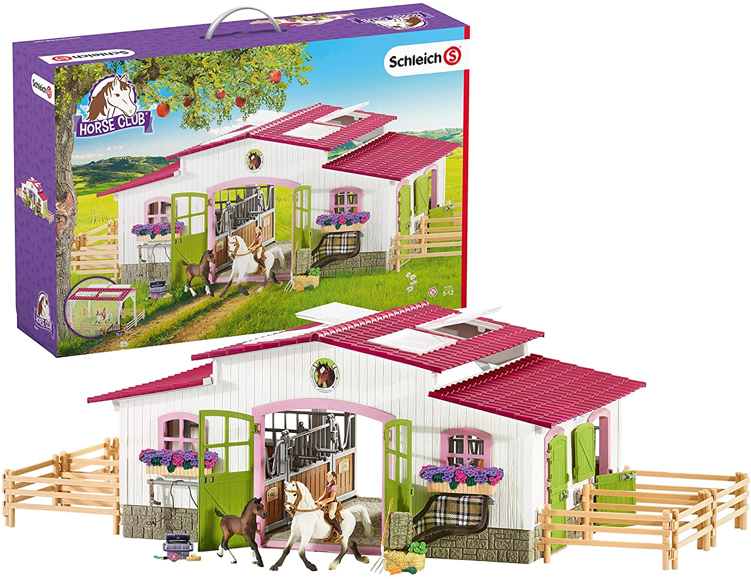 Schleich 42344 Stáj s koňmi a příslušenstvím