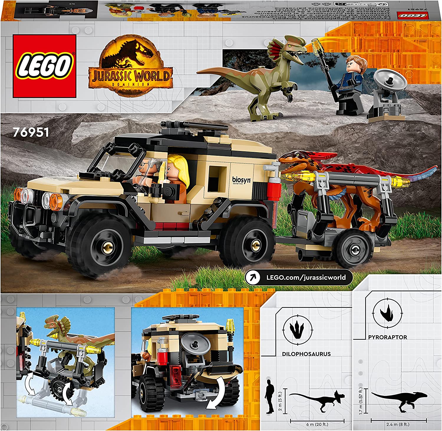 LEGO® Jurassic World™ 76951 Přeprava pyroraptora a dilophosaura - Obrázek 6