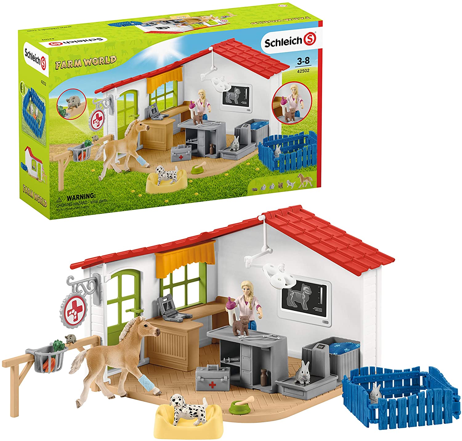 SCHLEICH 42502 Veterinární ordinace pro domácí zvířata