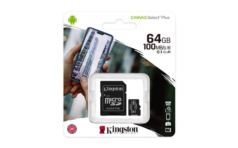 Kingston Canvas Select Plus MicroSDXC 64GB UHS-I U1 (100R/10W) + adapter (SDCS2/64GB) - Obrázek 3