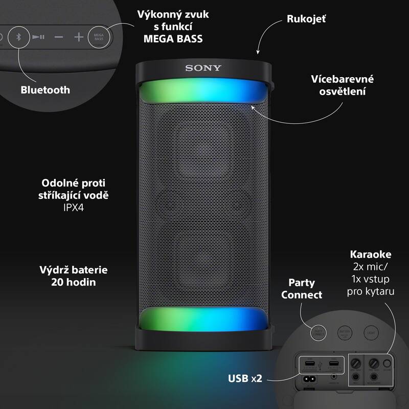 Party reproduktor Sony SRS-XP500 černý - Obrázek 8